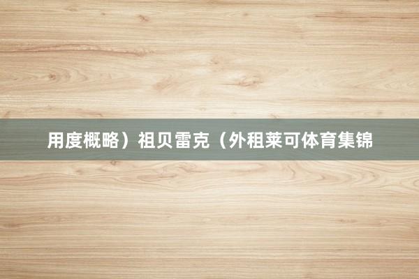 用度概略）祖贝雷克（外租莱可体育集锦