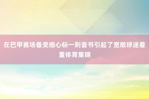 在巴甲赛场备受细心标一则音书引起了宽敞球迷着重体育集锦