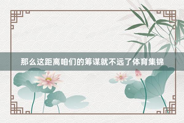 那么这距离咱们的筹谋就不远了体育集锦