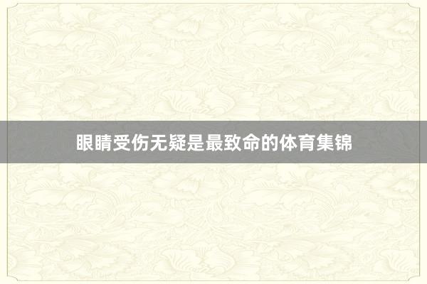 眼睛受伤无疑是最致命的体育集锦