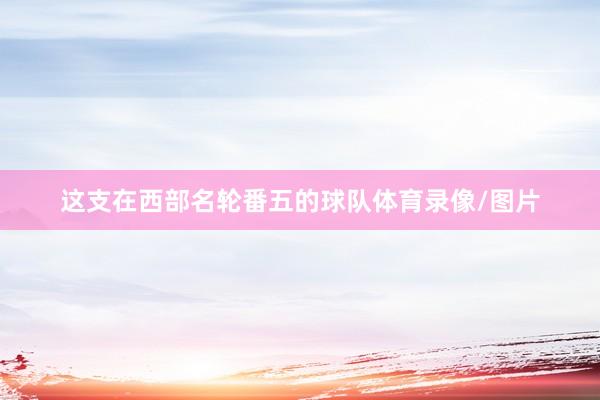 这支在西部名轮番五的球队体育录像/图片