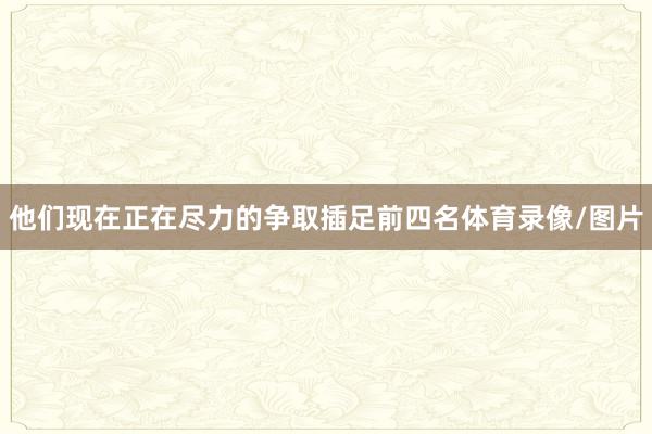 他们现在正在尽力的争取插足前四名体育录像/图片