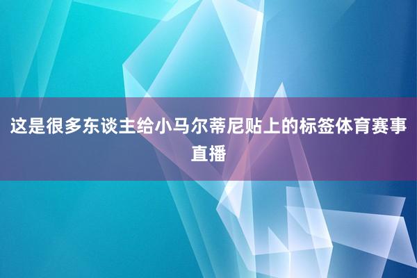 这是很多东谈主给小马尔蒂尼贴上的标签体育赛事直播