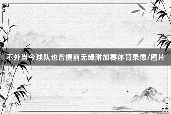 不外当今球队也曾提前无缘附加赛体育录像/图片