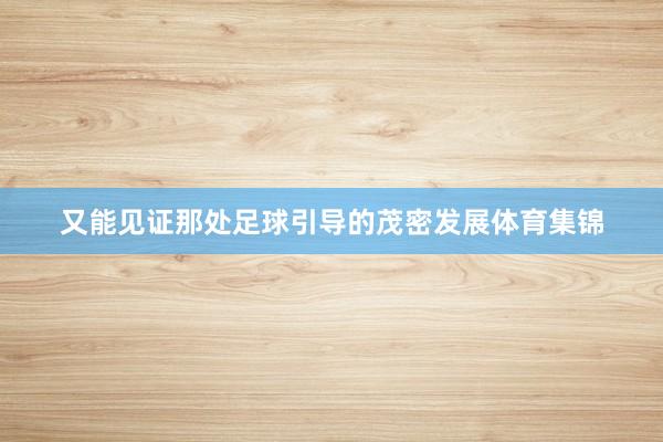 又能见证那处足球引导的茂密发展体育集锦