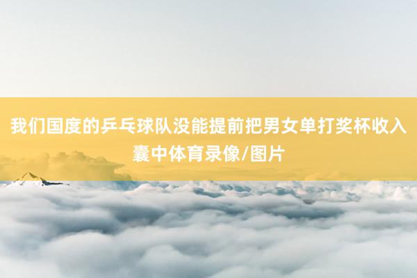 我们国度的乒乓球队没能提前把男女单打奖杯收入囊中体育录像/图片