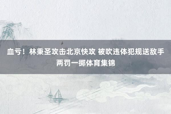 血亏！林秉圣攻击北京快攻 被吹违体犯规送敌手两罚一掷体育集锦