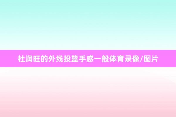 杜润旺的外线投篮手感一般体育录像/图片