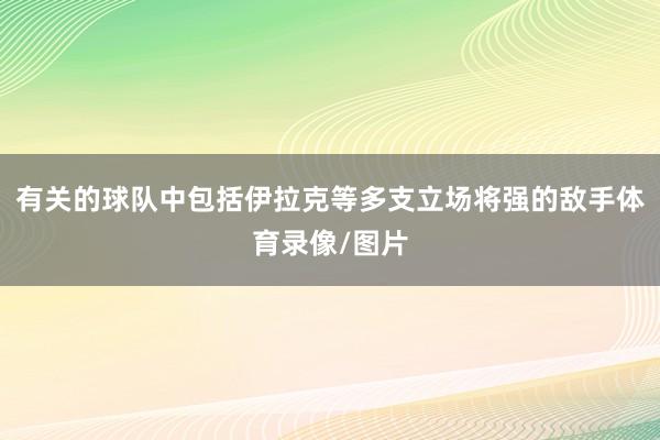 有关的球队中包括伊拉克等多支立场将强的敌手体育录像/图片