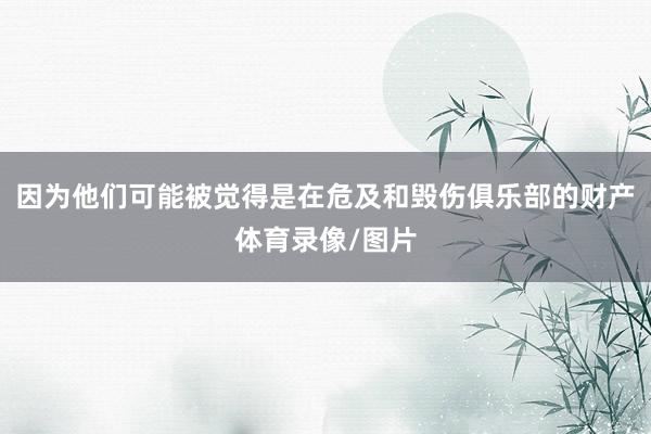 因为他们可能被觉得是在危及和毁伤俱乐部的财产体育录像/图片