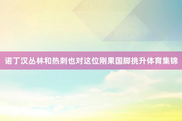 诺丁汉丛林和热刺也对这位刚果国脚挑升体育集锦