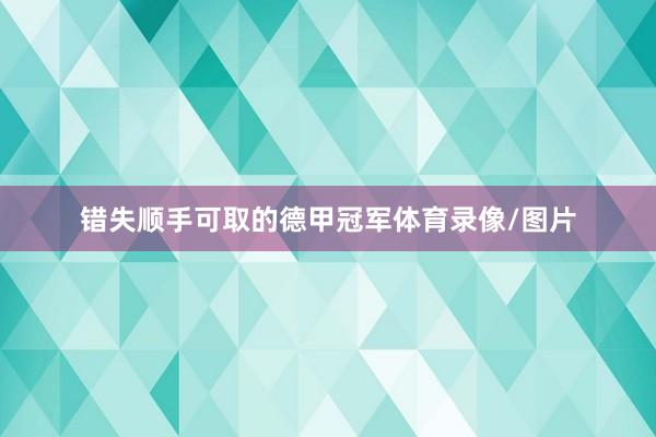 错失顺手可取的德甲冠军体育录像/图片