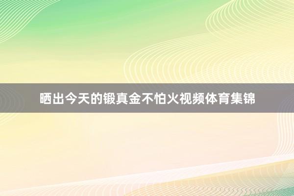 晒出今天的锻真金不怕火视频体育集锦