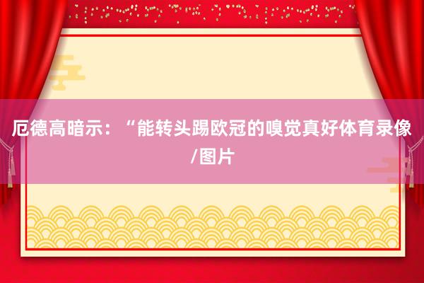 厄德高暗示：“能转头踢欧冠的嗅觉真好体育录像/图片