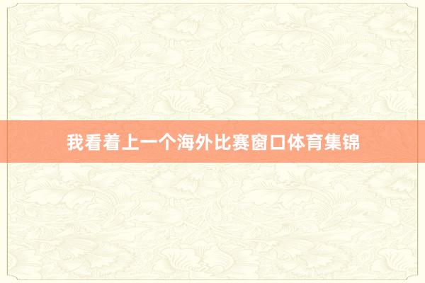 我看着上一个海外比赛窗口体育集锦
