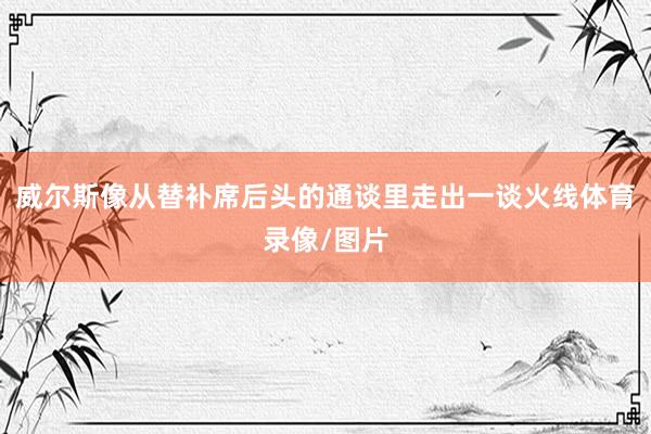 威尔斯像从替补席后头的通谈里走出一谈火线体育录像/图片