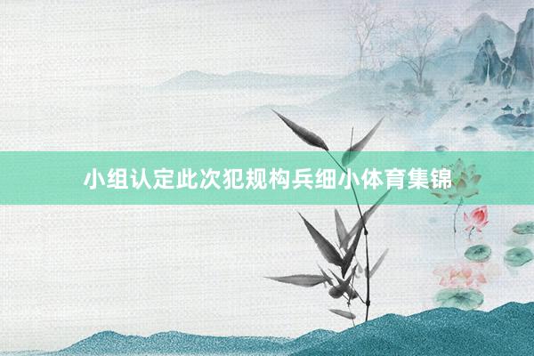 小组认定此次犯规构兵细小体育集锦