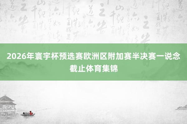 2026年寰宇杯预选赛欧洲区附加赛半决赛一说念截止体育集锦