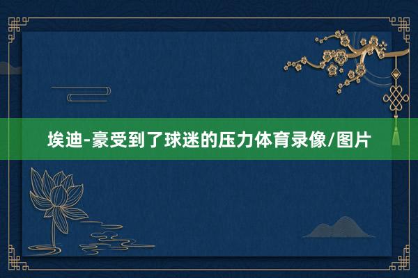 埃迪-豪受到了球迷的压力体育录像/图片