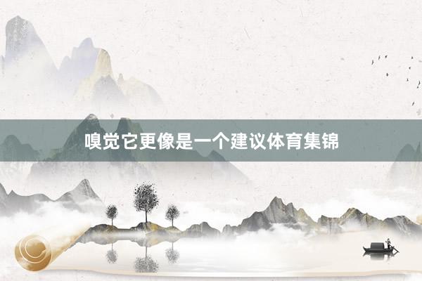 嗅觉它更像是一个建议体育集锦