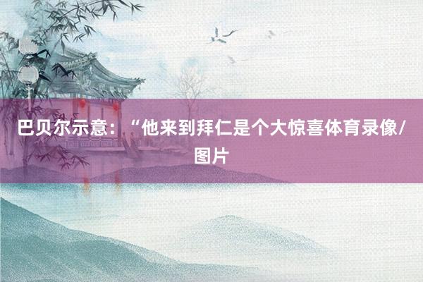 巴贝尔示意：“他来到拜仁是个大惊喜体育录像/图片