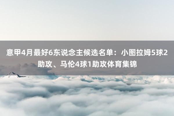 意甲4月最好6东说念主候选名单：小图拉姆5球2助攻、马伦4球1助攻体育集锦