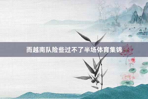 而越南队险些过不了半场体育集锦