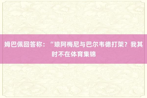 姆巴佩回答称：“琼阿梅尼与巴尔韦德打架？我其时不在体育集锦